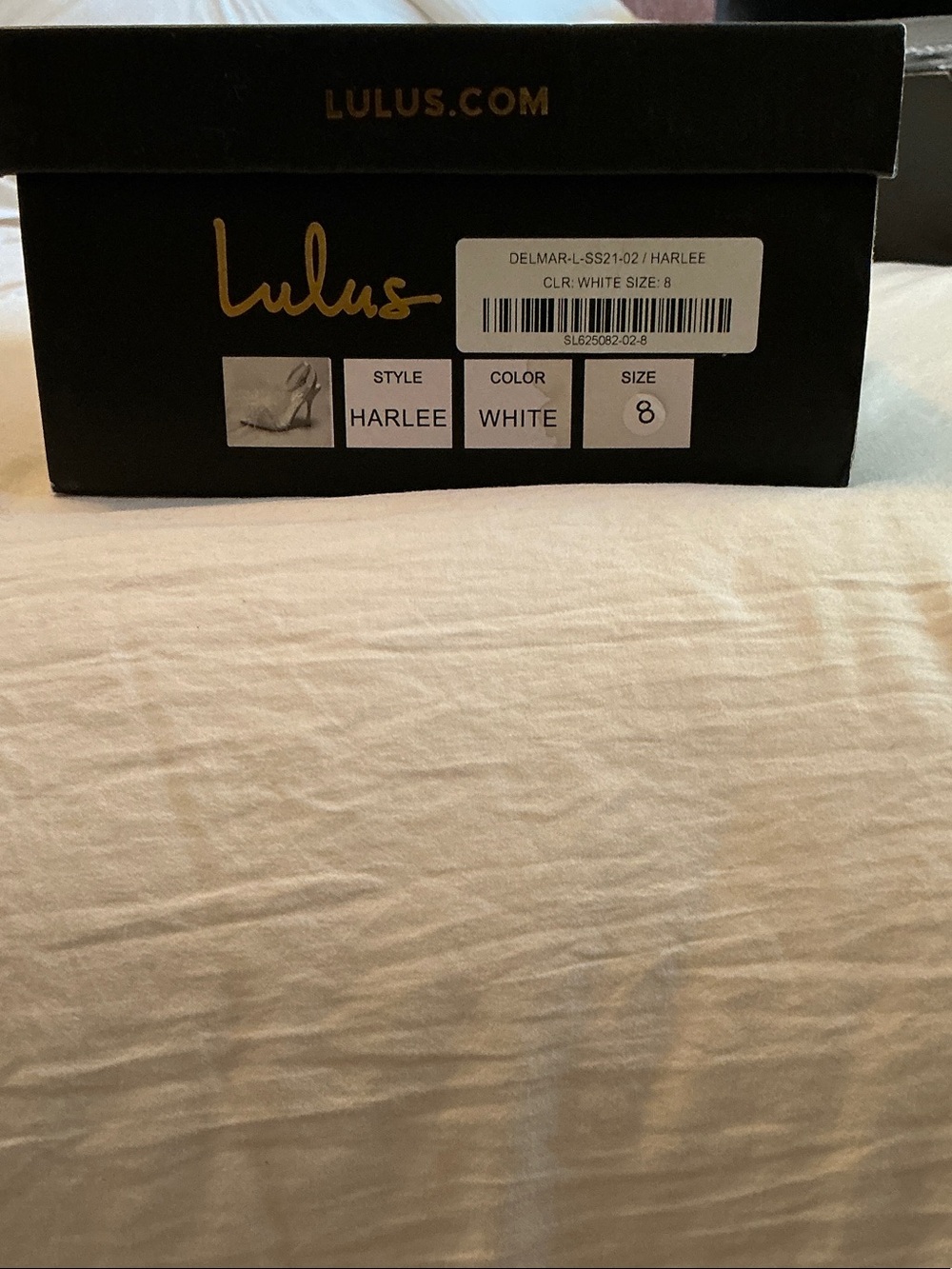 Lulu's White Feather Detail Slingback Stiletto Heels - Picture 7 of 8